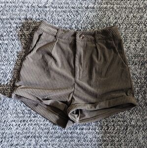 SHEIN Green High Waist Roll Up Hem Corduroy Shorts